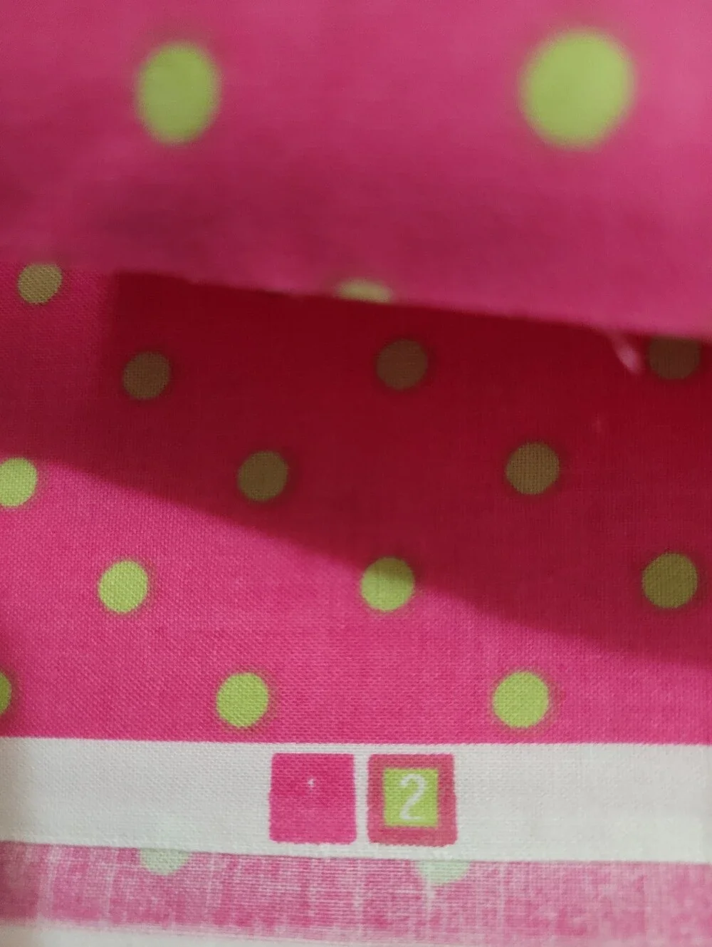 VIP By Cranston Pink Fabric with Lime Green Polka Dots (1522)